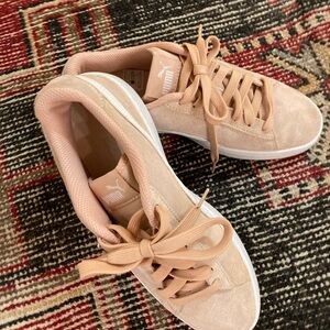 Puma Women's Beige Suede Sneakers